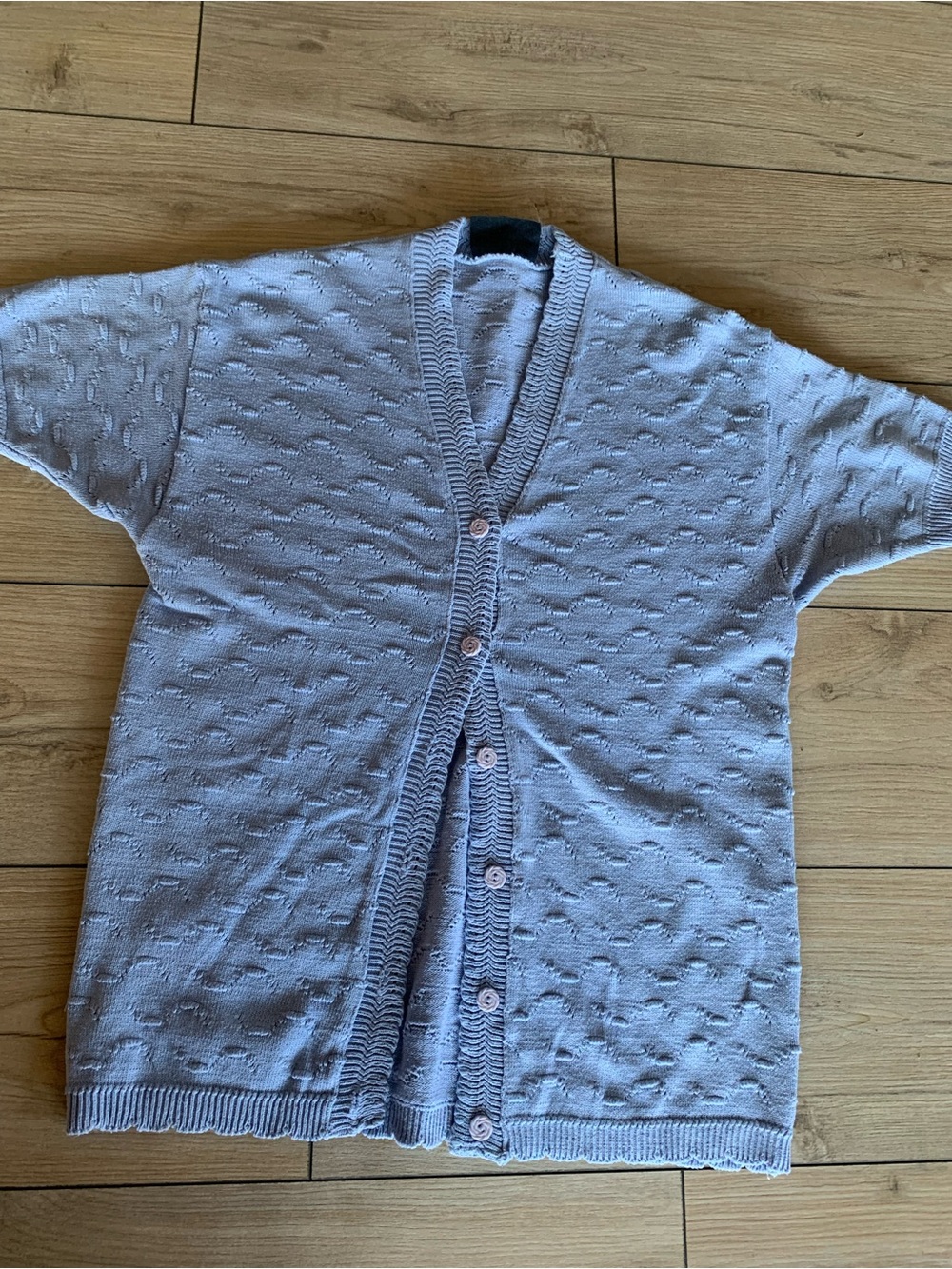 Vintage Lavender Short-Sleeve Cardigan | 100% Cotton | coastal grandmacore